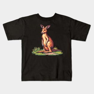 Pixelated Kangaroo Artistry Kids T-Shirt